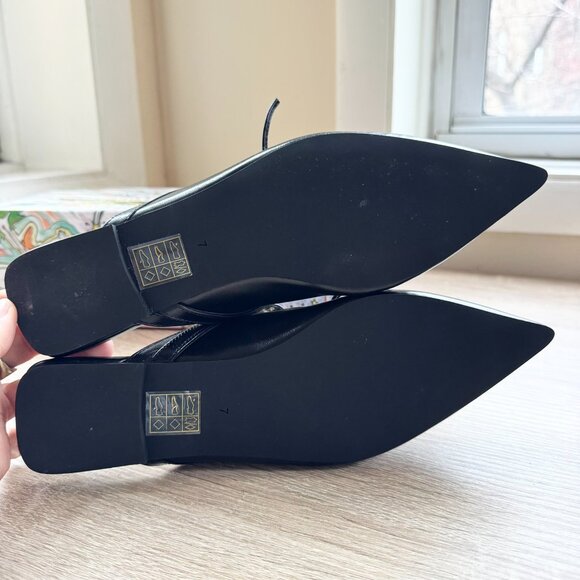 New Jeffrey Campbell Jaskier Lace-up Pointed Slip-On Ballet Flats Black 7 - Picture 6 of 16